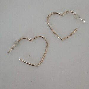 Gold Heart Hoop Earrings